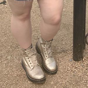 Dr martens gold glitter combat boots